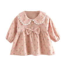 Load image into Gallery viewer, Toddler Girs Dress Grils 2020 Summer Dress Infant Baby Girls Long Sleeve Cute Bow Cherry Print Party Princess Dress Vestidos