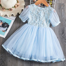 Load image into Gallery viewer, Summer Toddler Girls Lace Cake Dress Kids Sleeveless Floral Mesh Wedding Dresses Children Clothing For Baby Girls 3 to 8 Years