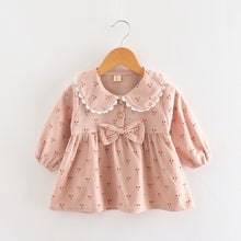 Load image into Gallery viewer, Toddler Girs Dress Grils 2020 Summer Dress Infant Baby Girls Long Sleeve Cute Bow Cherry Print Party Princess Dress Vestidos
