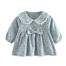 Load image into Gallery viewer, Toddler Girs Dress Grils 2020 Summer Dress Infant Baby Girls Long Sleeve Cute Bow Cherry Print Party Princess Dress Vestidos
