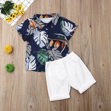 Load image into Gallery viewer, Summer Toddler Kid Baby Boy Cotton Clothes Print Outfits Gentleman Short T-Shirt+Pants Tops Gentle Fashion Beachwear Set
