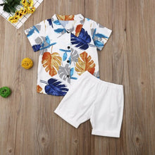 Load image into Gallery viewer, Summer Toddler Kid Baby Boy Cotton Clothes Print Outfits Gentleman Short T-Shirt+Pants Tops Gentle Fashion Beachwear Set
