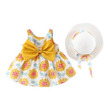 Load image into Gallery viewer, Toddler Baby Kids Girls Floral Flowers Princess Dress Hat Outfits Clothes summer dress baby girl clothes vestido infantil cloth
