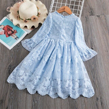 Load image into Gallery viewer, Summer Toddler Girls Lace Cake Dress Kids Sleeveless Floral Mesh Wedding Dresses Children Clothing For Baby Girls 3 to 8 Years
