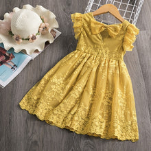 Load image into Gallery viewer, Summer Toddler Girls Lace Cake Dress Kids Sleeveless Floral Mesh Wedding Dresses Children Clothing For Baby Girls 3 to 8 Years
