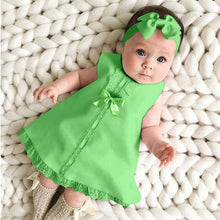 Load image into Gallery viewer, Baby Sleeveless Dress with Bow-knot
