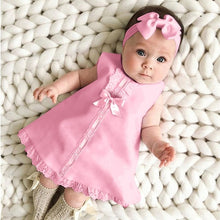 Load image into Gallery viewer, Baby Sleeveless Dress with Bow-knot
