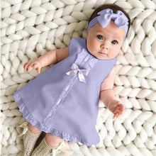 Load image into Gallery viewer, Baby Sleeveless Dress with Bow-knot
