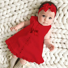 Load image into Gallery viewer, Baby Sleeveless Dress with Bow-knot
