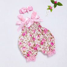 Load image into Gallery viewer, Romper with bows &amp; headband
