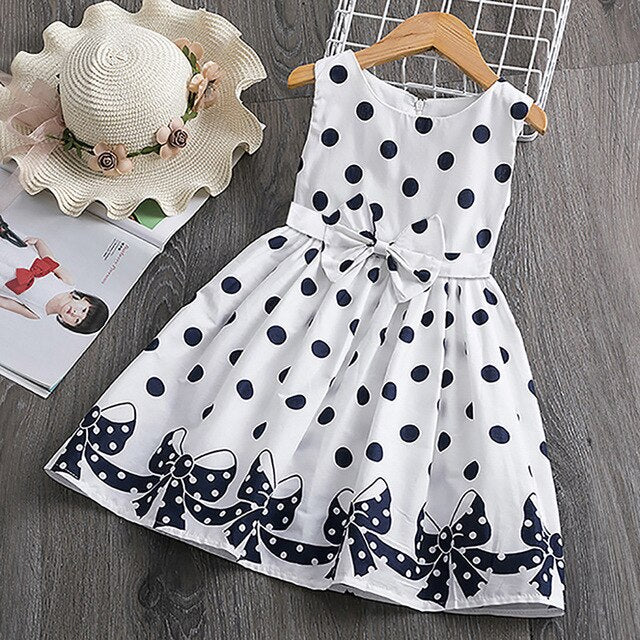 Sleeveless Baby Girls Dress Western Style Polka Dot Bow Summer Princess Dress Birthday Party Dress Baby Clothes